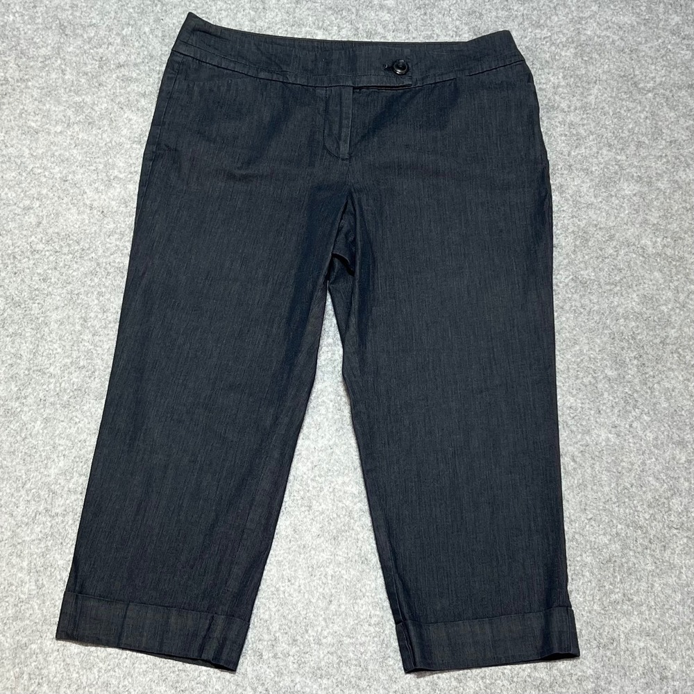 Ann Taylor Signature Grey Crop Pants Stretch Cuffed Capri Trousers‎ Petite 8P
